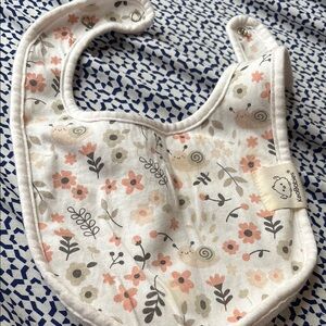 Cream and Pink Floral Bib Soft Fabric Accessories